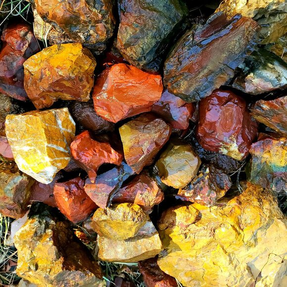 1lb  Rough Raw  mixed Jasper Stones - Picture 1 of 4